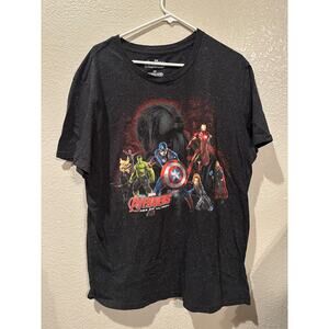 Marvel Disney Avengers the Age of Ultron Movie Black Speckled Tee 2X